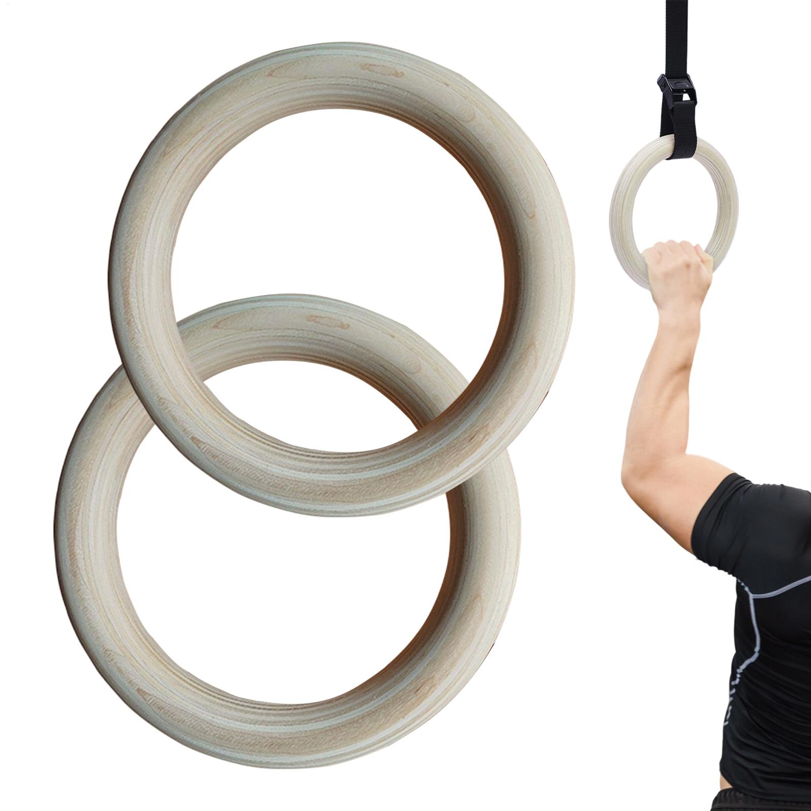 2개/쌍 나무 휴대용 체조 링 체육관 어깨 강화 홈 피 - Gymnastic Ring Wood 리뷰 및 가격