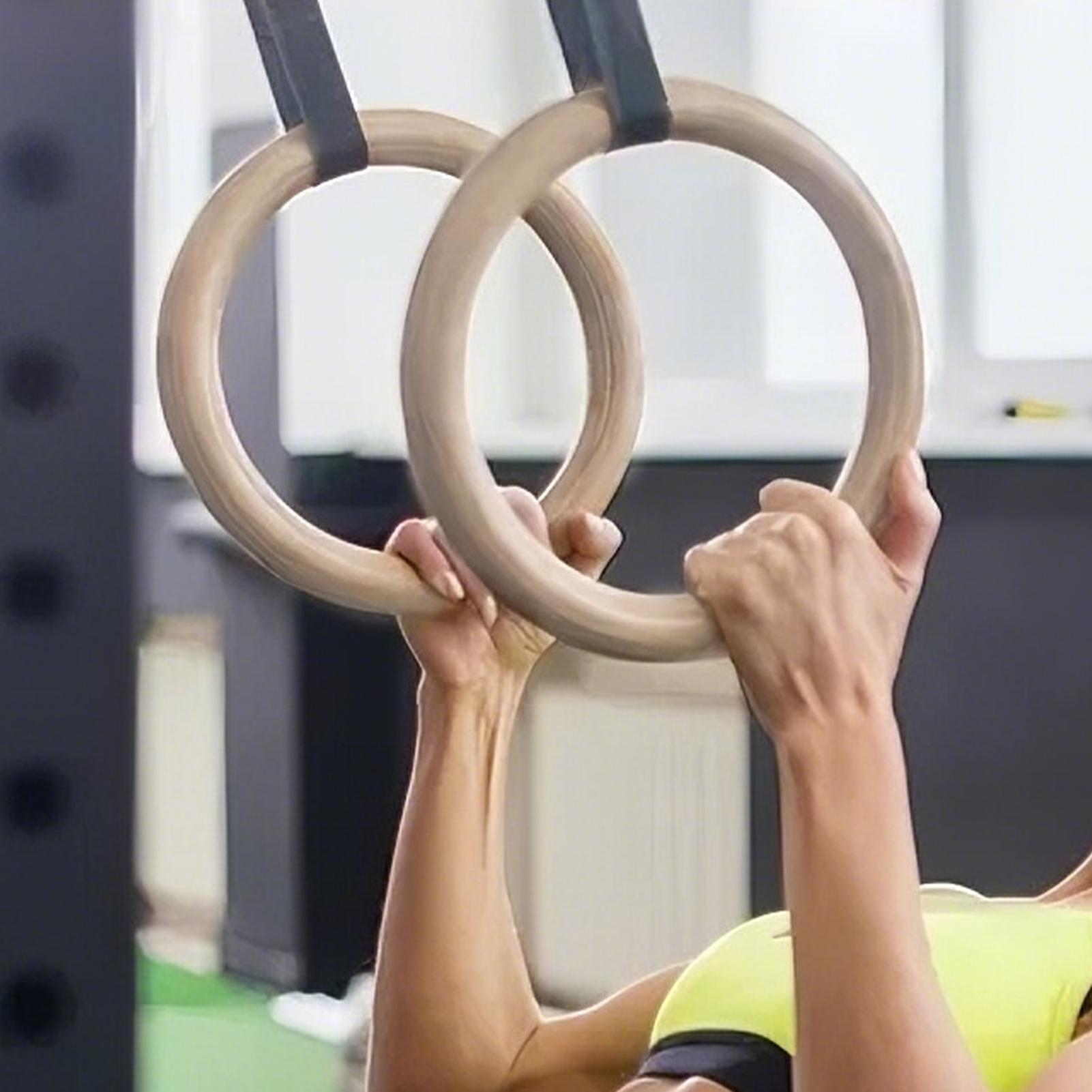 2개/쌍 나무 휴대용 체조 링 체육관 어깨 강화 홈 피 - Gymnastic Ring Wood 리뷰 및 가격